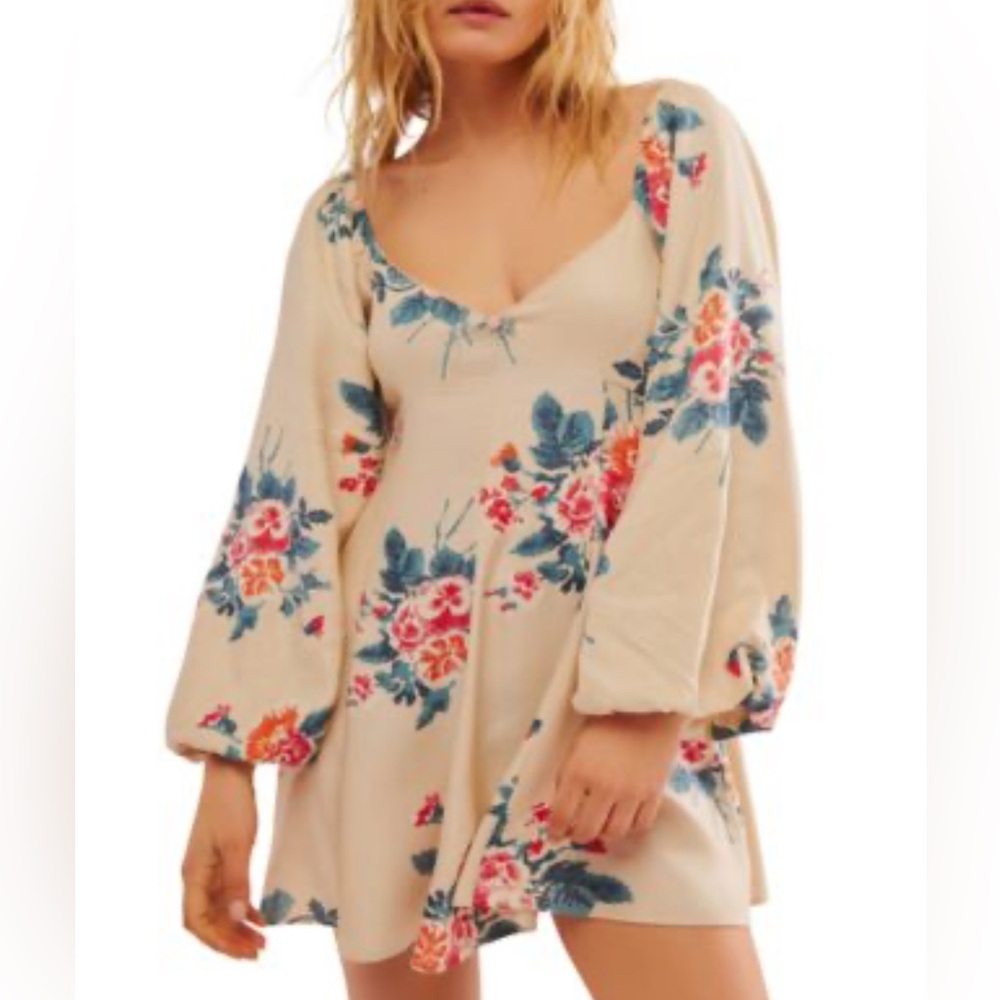 Free People Francesca Floral Print Mini Dress NWOT
